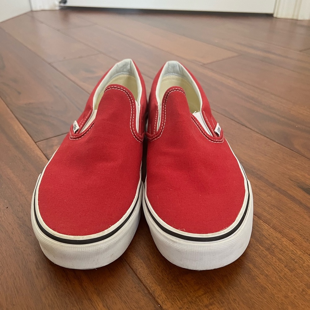 Red Vans Slip Ons